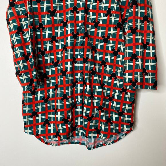HANNA ANDERSSON Women's Disney Mickey Mouse Holiday Flannel Nightshirt Size Med - Picture 4 of 10